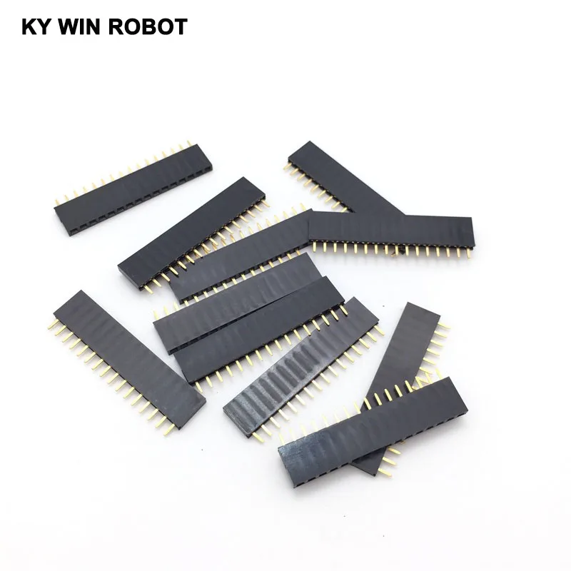 10PCS 1x16 16PIN Single Row Straight Female Pin Header Connector 2.54MM Pin Header Strip 1*16P