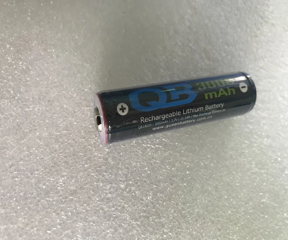 (200pcs/lot free shipping)QB 18650 QB18650 3000mAh battery 3.7V with button top with protected