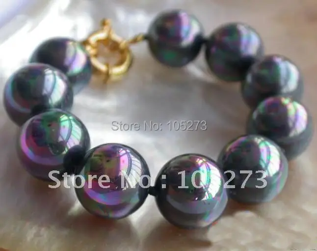 

8inchs Shell Pearl Bracelet AA 16MM Peacock Black South Sea Shell Pearl Jewelry New Women's Jewelry Hot Sale Wholesale FN1447