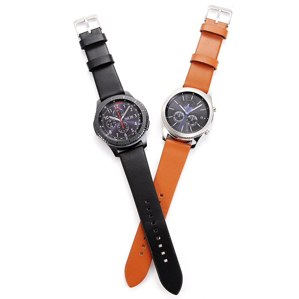 Newest 22mm Wrist Watch Band for Huawei Watch 2 Pro Simple Leather Strap for Samsung Galaxy Gear S3 Bracelet For Huami Watch1 2