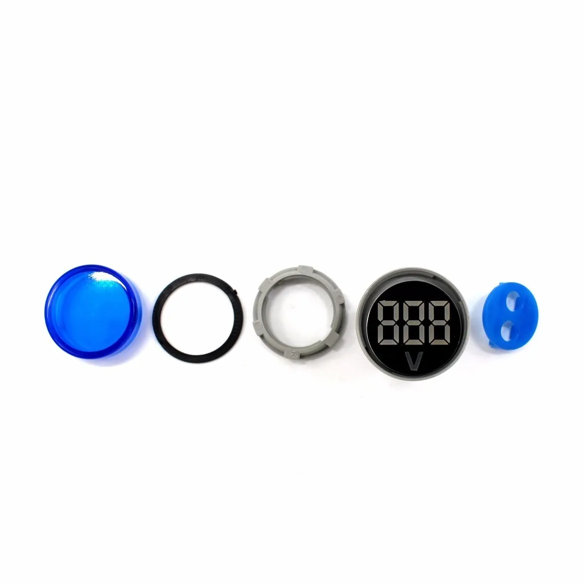 22mm LED Digital Display Gauge Volt Voltage Meter Indicator Signal Lamp Voltmeter Lights Tester Combo Measuring Range 1-500V AC