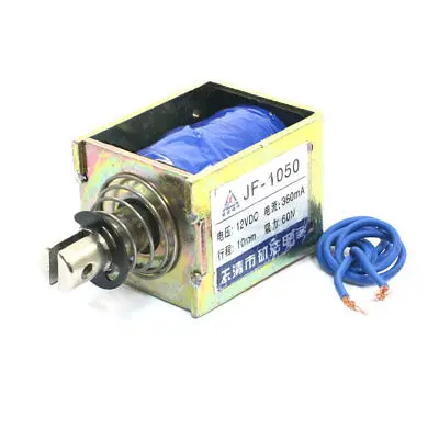 JF-1050 DC12V/DC24V 360mA 60N/10mm Linear Motion Pull Type Solenoid Electromagnet