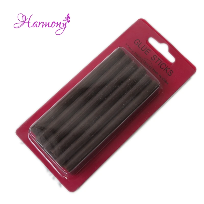 

1pack 12 pieces 0.78*10 cm brown color Keratin Glue Sticks For Hair Extensions