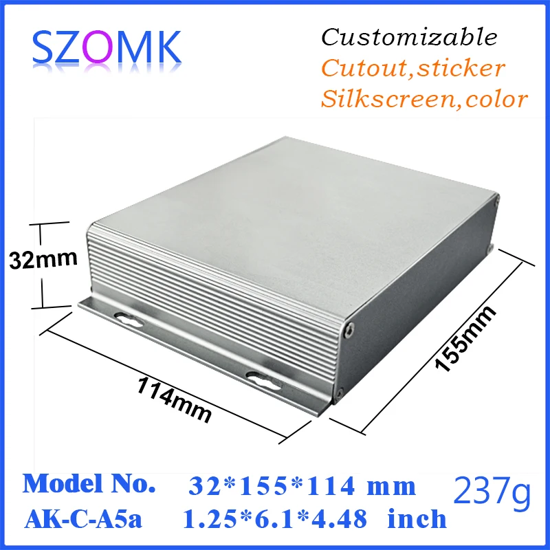 1Piece SZOMKelectronic project box aluminium extruded aluminum enclosures 32 x155 x110 mm LED box GPS tracker case