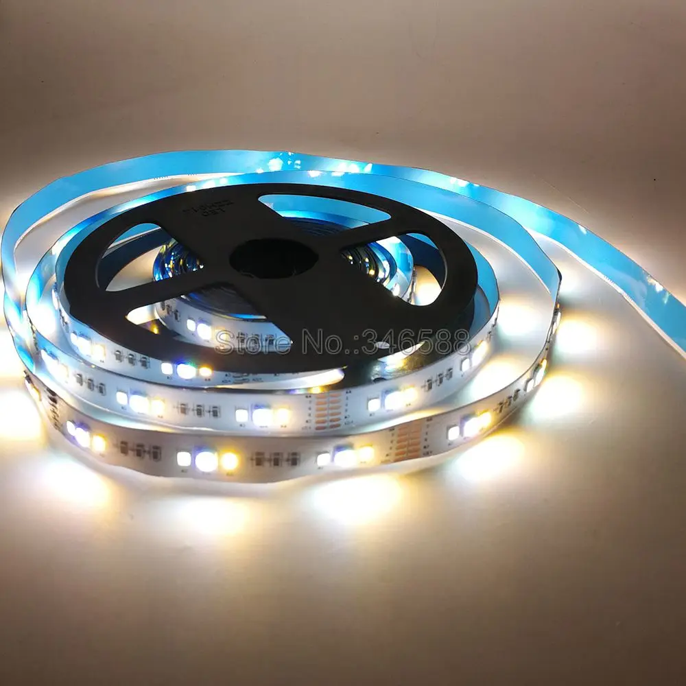 5m DC 12V 24V RGBCCT LED Strip Light 5050 RGB + 2835 Cool White & Warm White SMD IP20 IP65 IP67 Waterproof Flexible Strip Ribbon