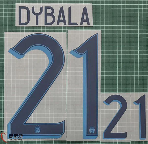 2019 Copa America Argentina home MESSI #10 Nameset 2019 Argentina messi 10 dybala 21 di maria 11 nametset