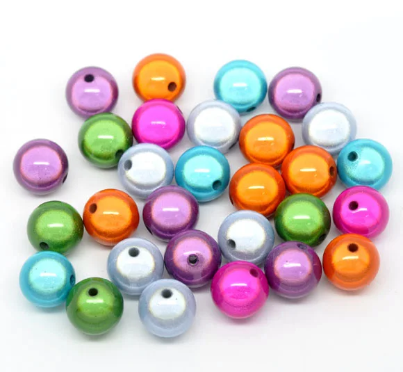 Free Shipping 50pcs 16mm Mixed Miracle Acrylic Round Spacer Beads charm wholesales j1190