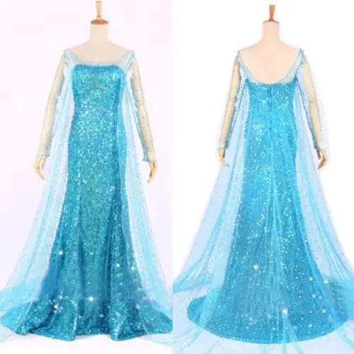 Elsa Queen Princess Adult Women Cocktail Party Dress Costume Elsa Dresses