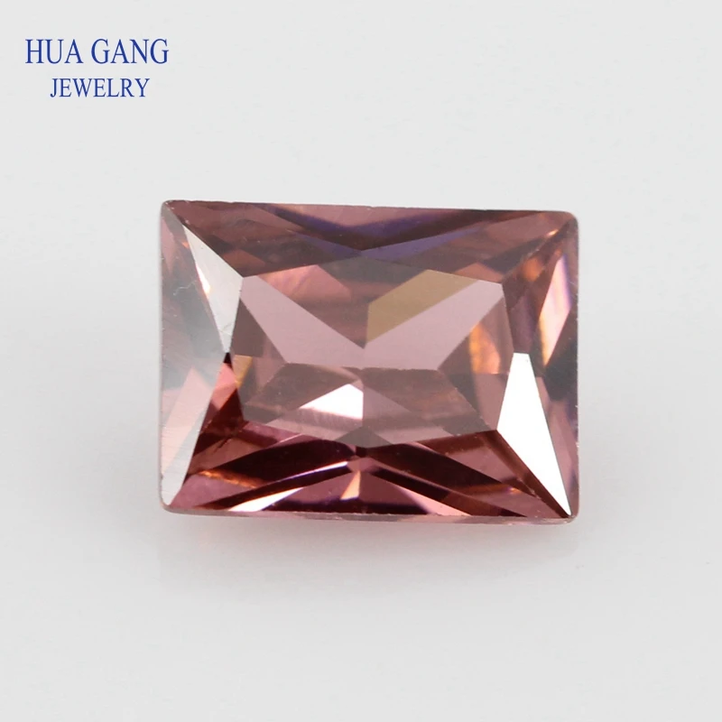 5A Rhodolite Rectangle Shape Cut CZ Stone Synthetic Gems Cubic Zirconia For Jewelry Size 2x4~10x14mm