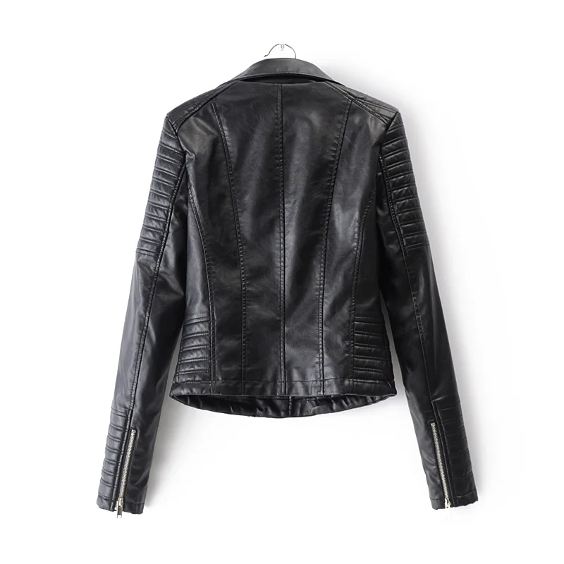 New Arrival Hot brand Winter Autumn Motorcycle leather jackets black leather jacket women leather coat  slim PU jacket Leather