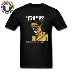 Cramps Crazy Top T-shirts HipHop Rock Music Adult T Shirt Casual Short Sleeve Clothing Shirt Bad Music For Bad People Shirts