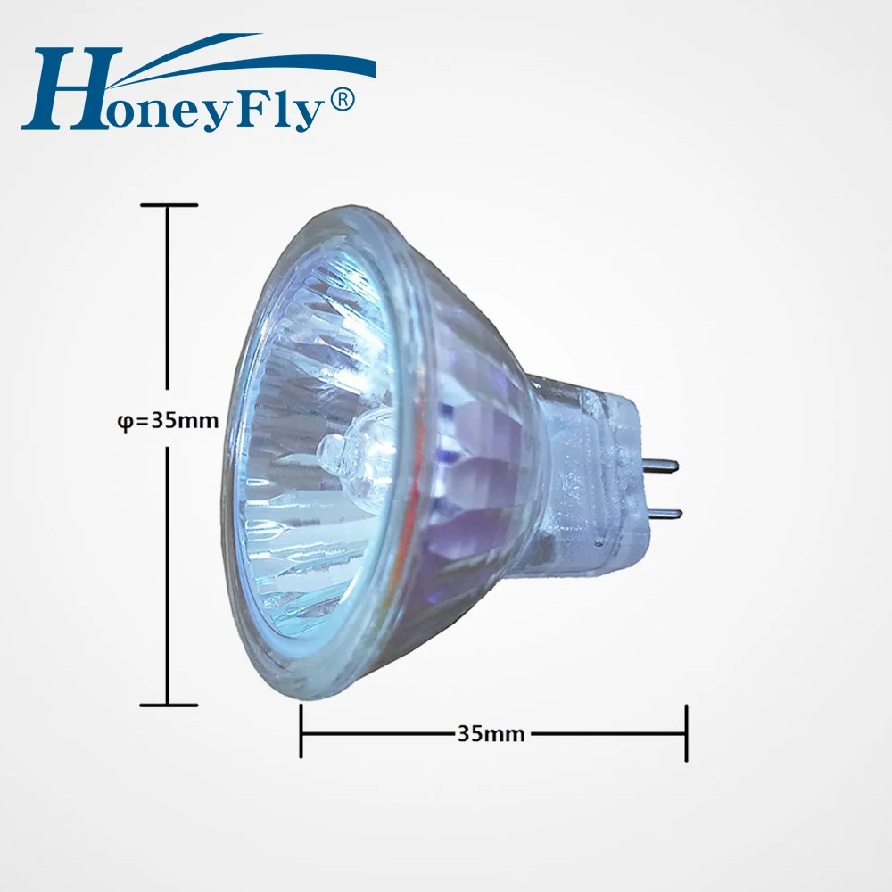 HoneyFly 3pcs MR11 Halogen Bulb 10W/20W 12V 2700-3000K GU4 Dimmable Halogen Lamp Halojen WarmWhite Clear Glass Indoor Decoration