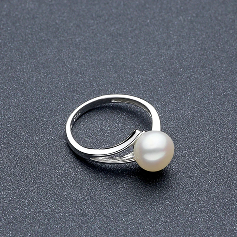 Sinya 925 Sterling Silver Pearl Wedding Ring For Women Girls Lover Pearl Dia 8mm Fashion Design Jewelry Engagement Ring