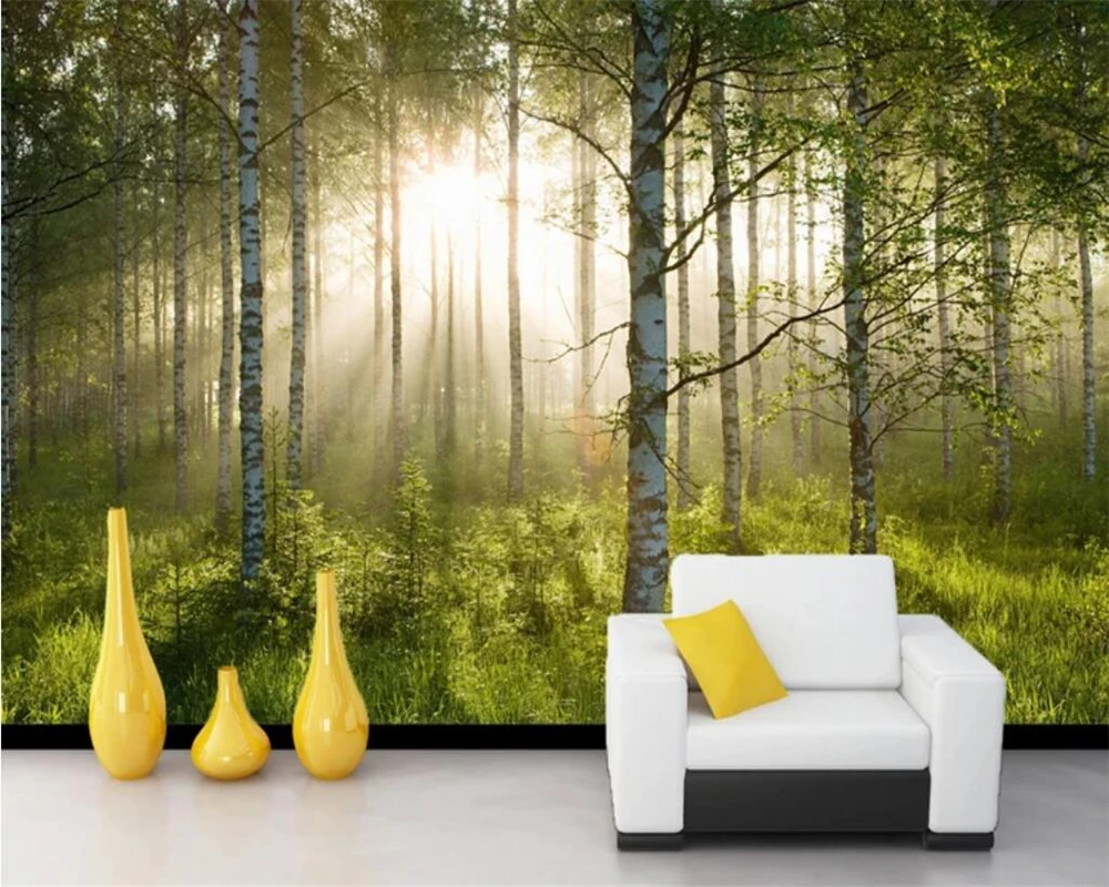 

Обои на заказ, солнечный лес, большое дерево, натуральный пейзаж, гостиная, ТВ, фон, украшение дома, 3d обои, папье-пейнт