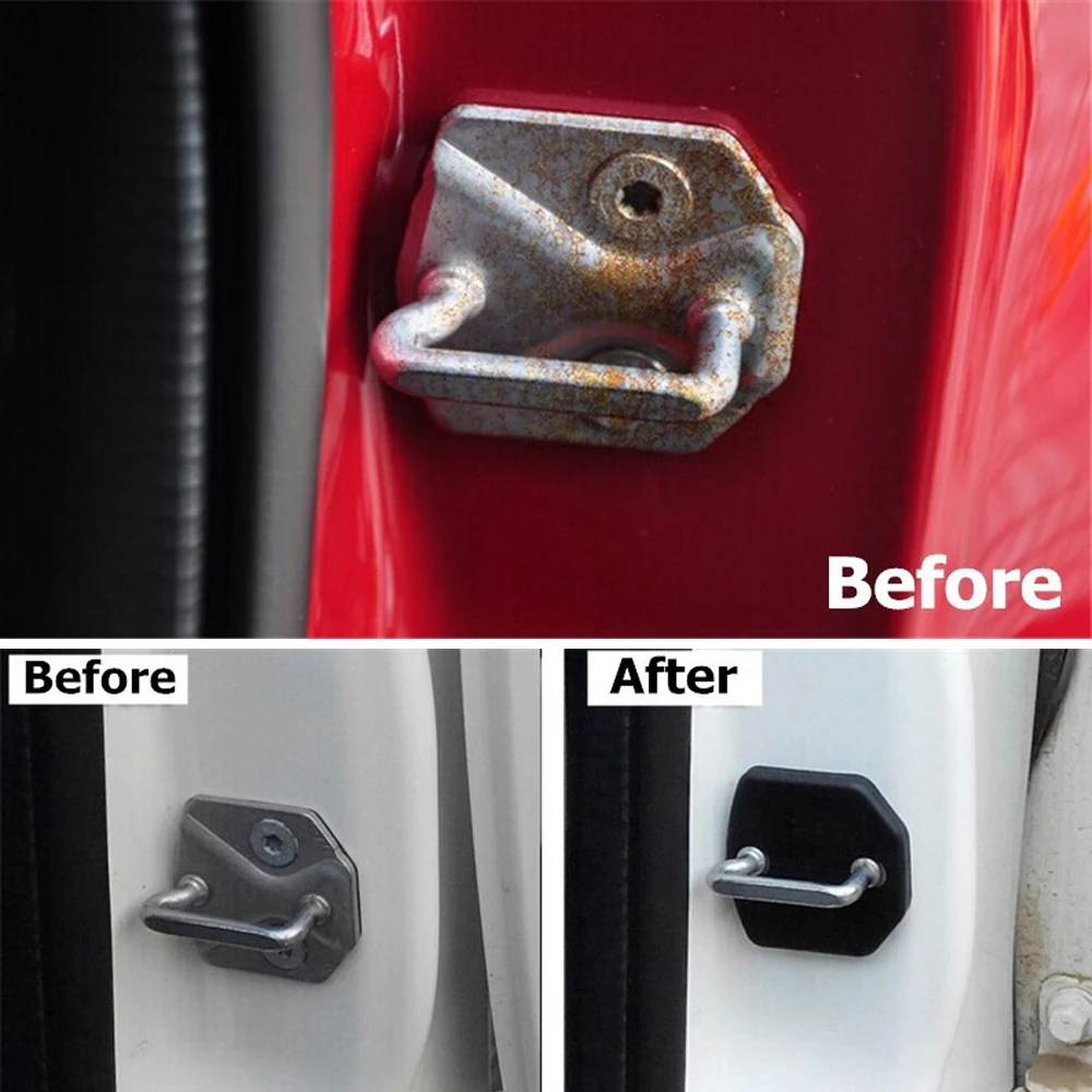 For Ford Focus 2 2005-2013 Fiesta Kuga Escape Car Door Lock Decoration Cover Anti-corrosive Lock Cover 4pcs Car Accessories