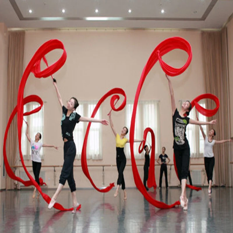 มือใหม่-flowy Red belly เต้นรำโพลีเอสเตอร์โยน Streamers ยาว nice Professional stage Props อุปกรณ์เสริม 3 ขนาด