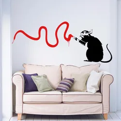 Banksy Rat Vandal Living Room Bedroom Hallway Kitchen Home Window Decal Removable Vinyl Art Wall Sticker Autocollant Mural B083