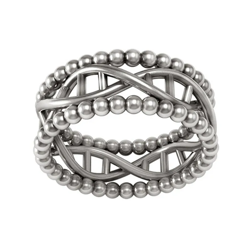 Dna Science Biology Molecule Ring in Alloy Metal jewelry