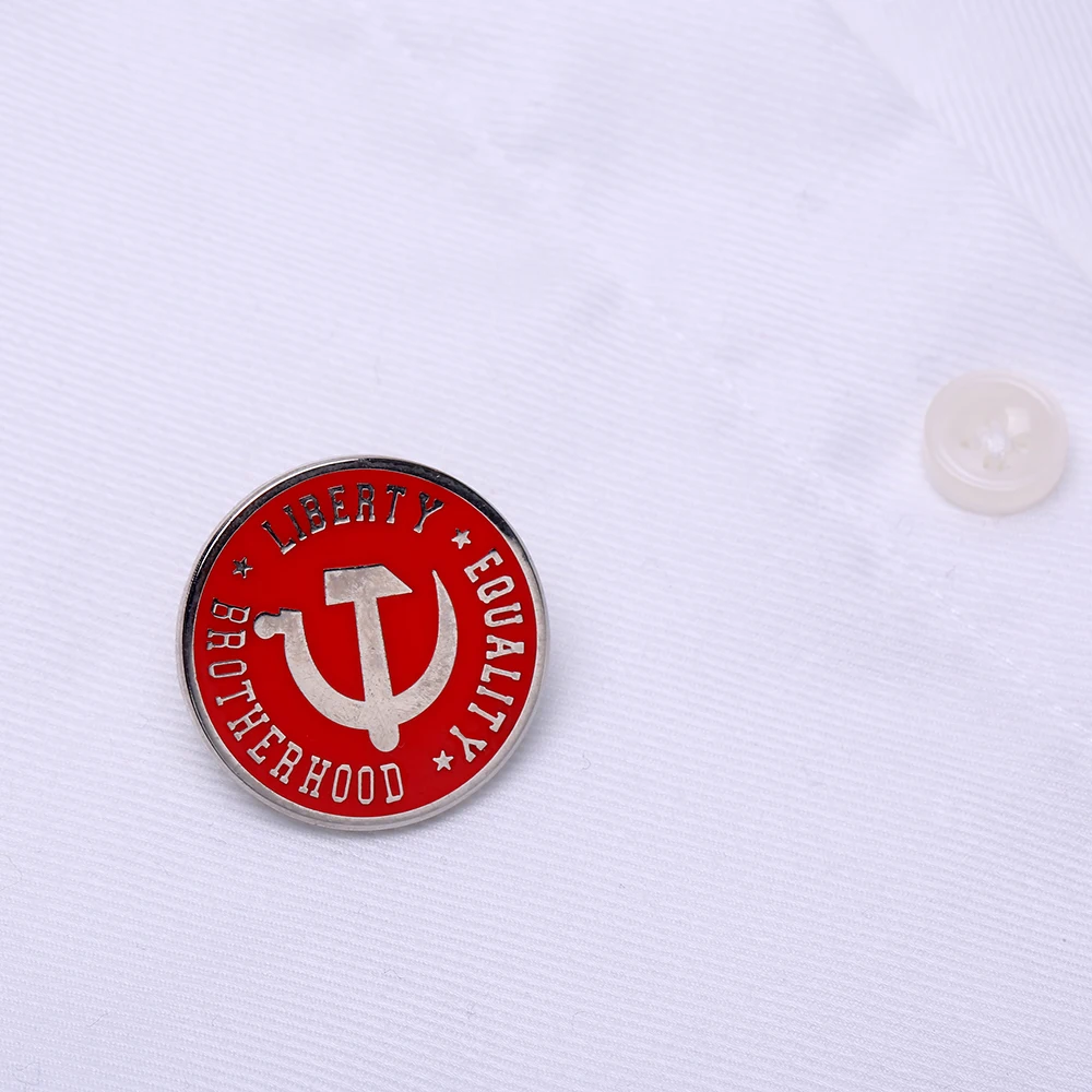 Liberty Equality Brotherhood Pin Communist Badges Russia Russians Gifts Soviet Union Brooches