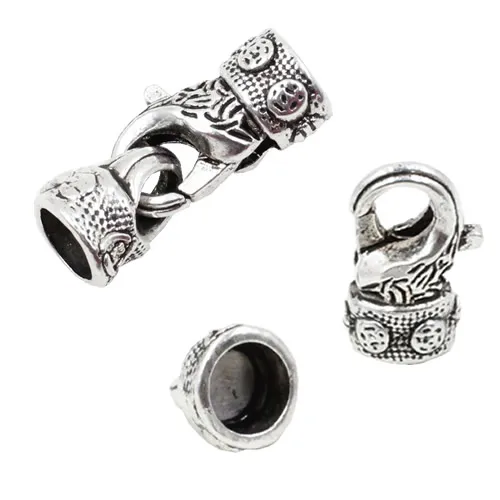 Onebeading Antique Silver Lobster Clasp Necklace Bracelet Hook Fings For Pendant Length:28mm Hole:approx 6mm 5 Sets K05061