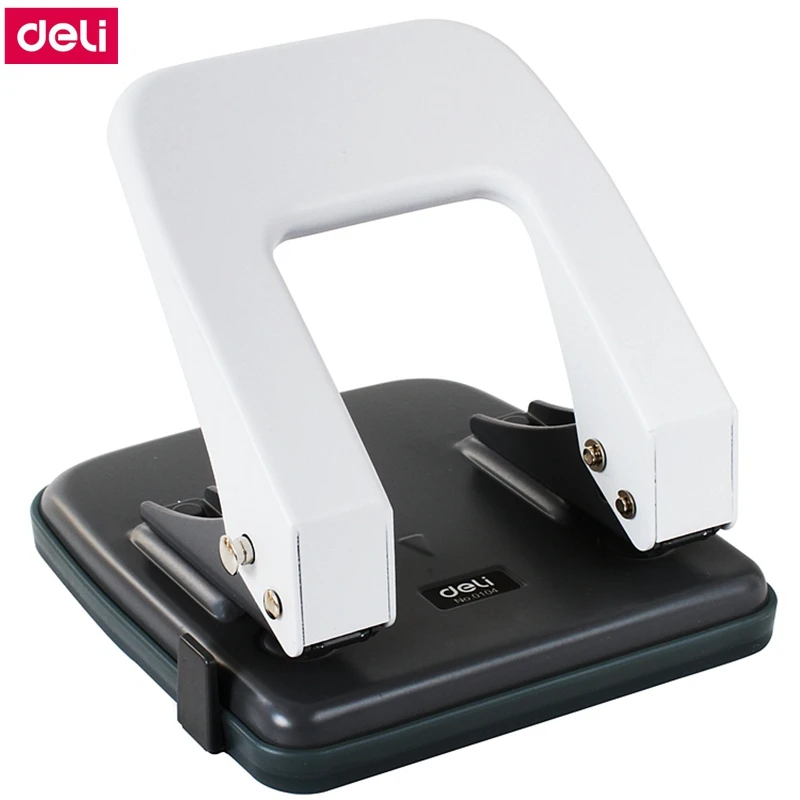 Imagem -03 - Deli 0104 Mesa de Escritório mm 2-hole Punch Binding Hole Punch Dois Furos Distância 80 mm Punch Papers Capacidade 35 Folhas 80g