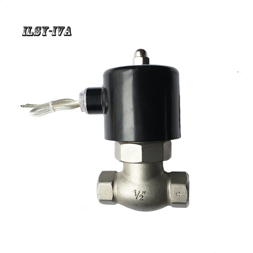 US series two way Normally closed stainless steel solenoid valve,DC24V DN20 high temperature steam solenoid valve