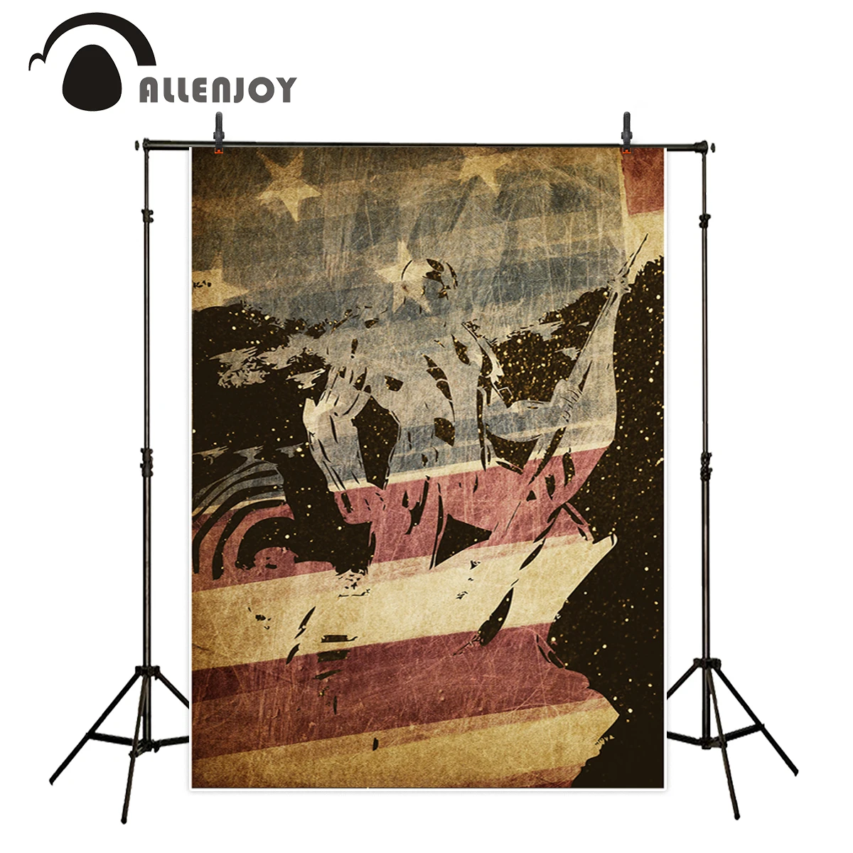 Allenjoy Vinyl photography backdrop Sculpture Stars and Stripes United States Heroes Iron Man photocall Vinyl photography