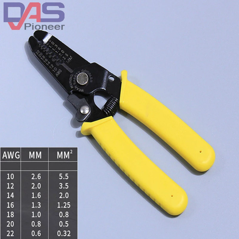 Multi-purpose Precision Wire Stripper Pliers AWG22-10 Cable Wire Stripping Cutter Hand Tools Automatic Wire Stripper 0.6-2.6MM