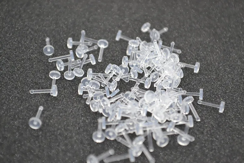 Free shippment LOT50pcs 20G/18G NOSE RETAINERS HIDE PIERCING CLEAR Stright Flat NOSE RING BONE STUD