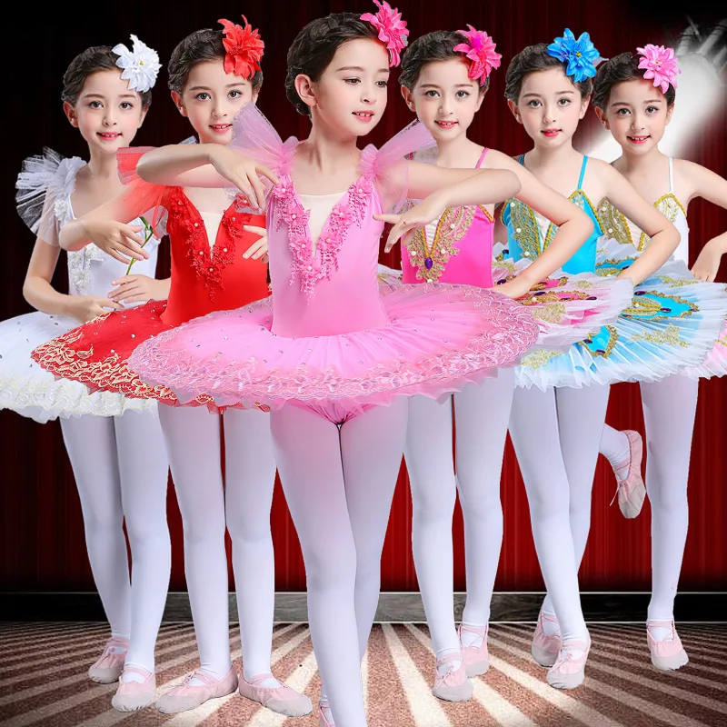 

white professional ballerina ballet tutu for child children kids girls pancake tutu dance costumes ballet dress kids girls