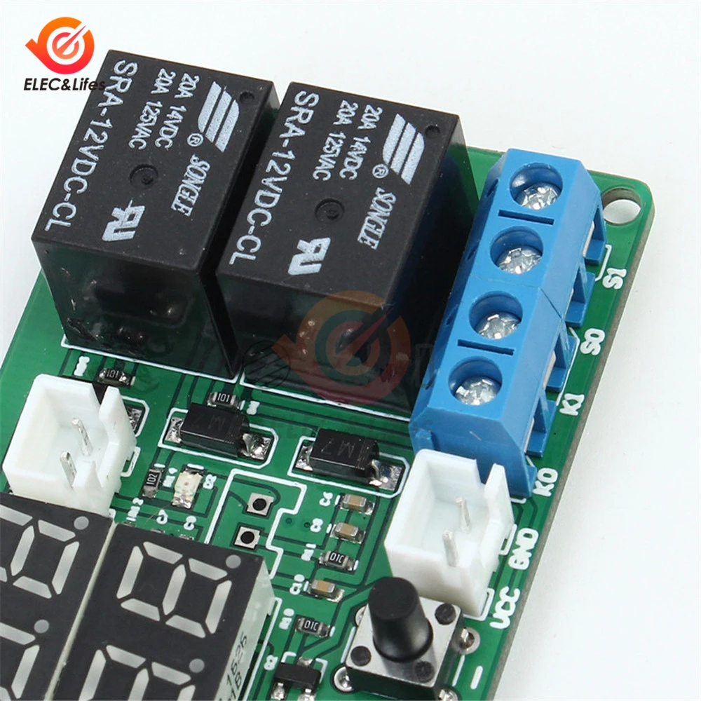 Dual LED Display DC Digital Temperature Controller Thermostat Regulator upper / lower limit dual relay output control switch 12V