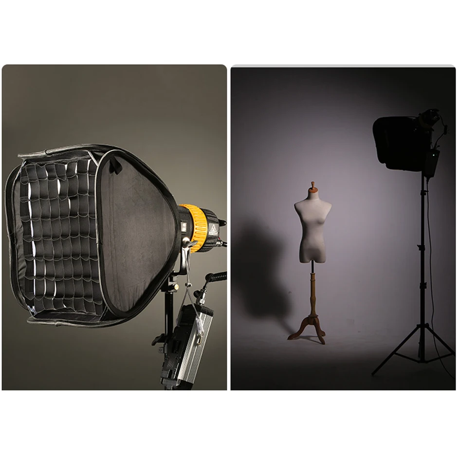 ALUMOTECH-foco LED de 3x80W con potencia de montaje en V, Kit de SoftboX3 para cámara de estudio, soporte de fotografía y vídeo