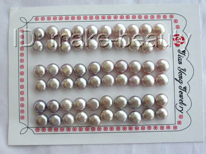 

wholesale 30pair 8mm round lavender freshwater cultured pearl earring