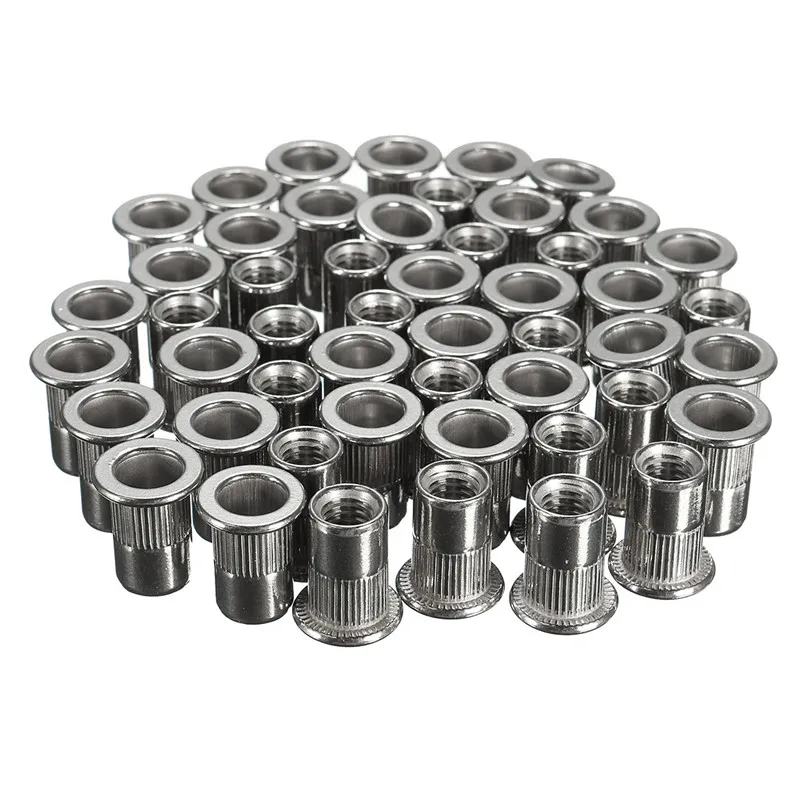 10pcs Rivet Nut 304 Stainless Steel M3 M4 M5 M6 M8 Flat Head Threaded Rivet Insert Nutsert Cap Rivet Nut