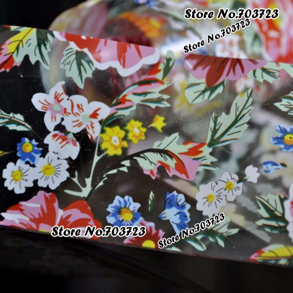 The new 2015 fashion colorful nail sticker decals transfer film nail tools Decorations Beautiful multi-color flowers SY624