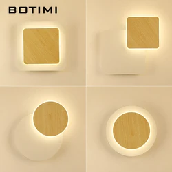 BOTIMI 디자이너 LED 벽 램프 거실 장식 나무 벽 조명 머리맡 램프 흰색 벽 Sconce 실내 조명기구