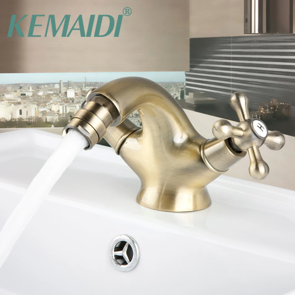 

KEMAIDI Bathroom Faucet Goose Antique Inspired Solid Brass Bidet Faucet Brass Finished Bathroom Basin Faucet Mixer Tap