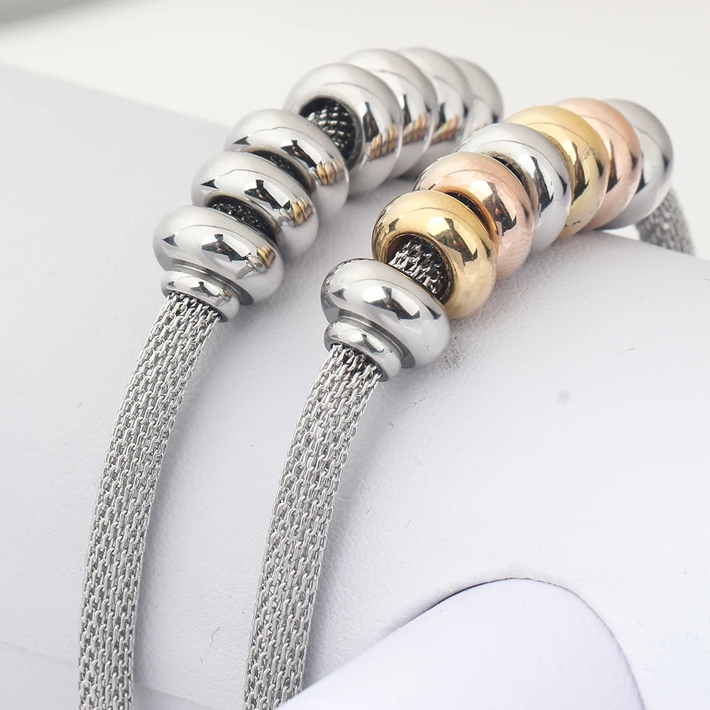 New Arrival Net Chain Bracelet  For Women Fashion Stainless Steel Beads Charm Bilekliks Jewelry Female Party Accessories Design