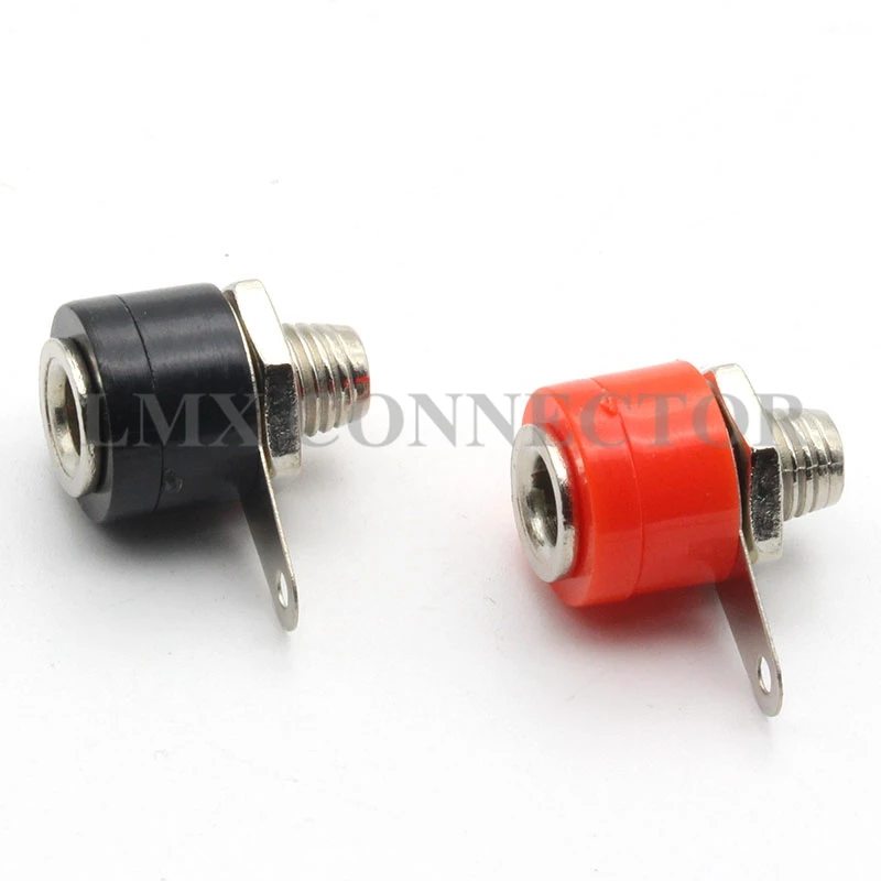 20pcs/lot 4mm banana binding post 4mm banana socket red/black For 4mm banana plug connector