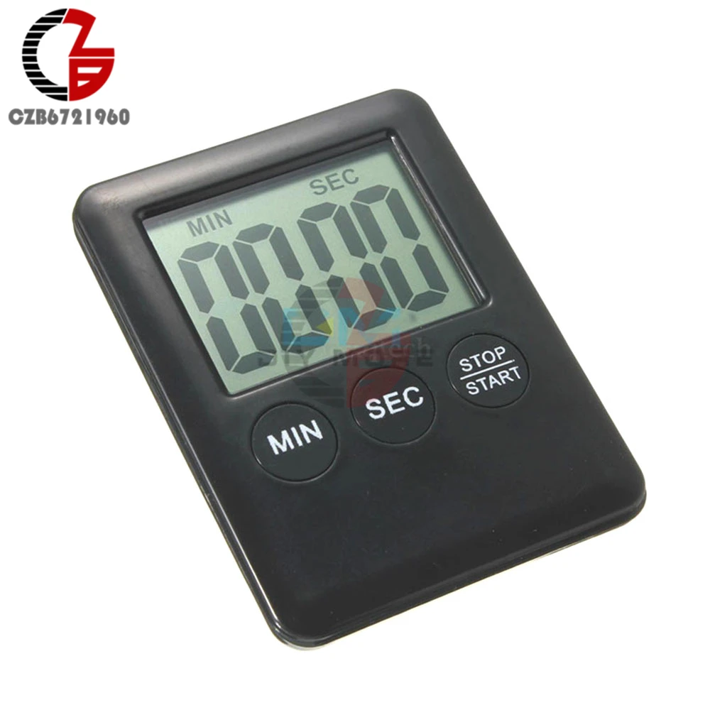 Super Thin LCD Digital Screen Kitchen Timer Square Cooking Count Up Countdown Alarm Sleep Stopwatch Temporizador Clock