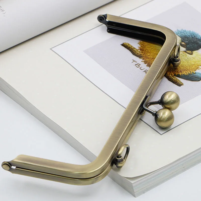 8 Inch (20cm) High Quality Rectangle Bag Purse Frame Screw DIY Part  Bag Hardware Metal Ball Clasp Brass