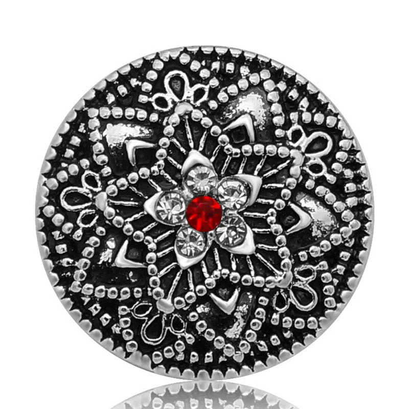 New Beauty Flowers pattern rhinestone 18MM snap buttons for snap jewelry wholesale KZ3234