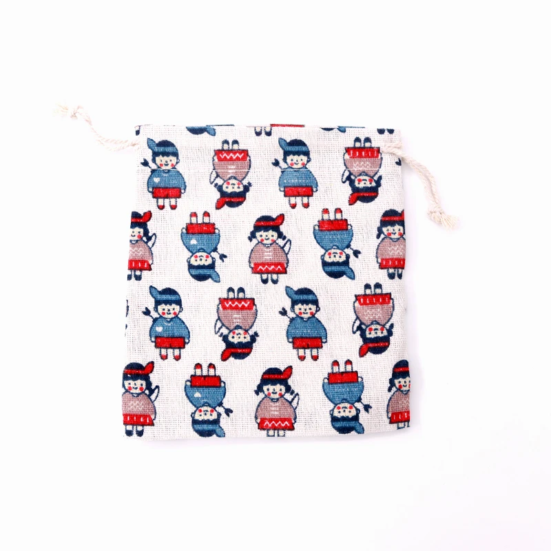 14x16cm Cotton Bag Shopping Bag Printing Unisex Foldable Cotton Drawstring Grocery Shopping Bags Hot Sale Case Pouch