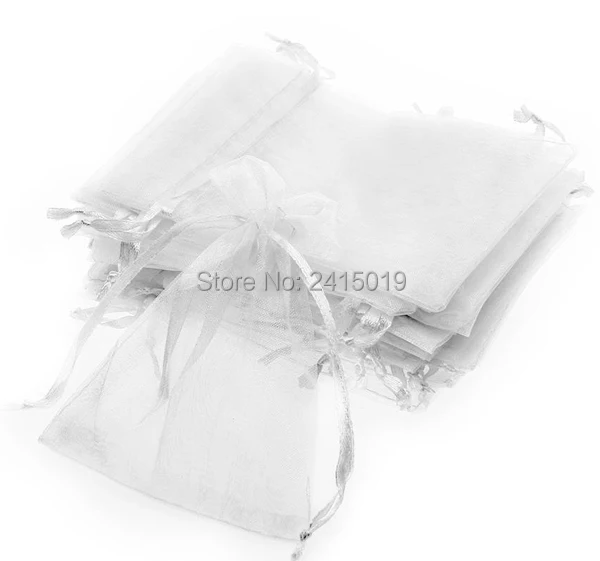 Cheap fine 100pc9x12cm White organza wedding baby shower gifts candies sweets pouch bag party table decoration party favors pack