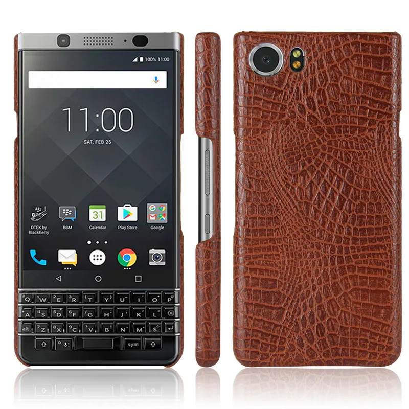 For Blackberry Keyone BBB100 Case Crocodile Grain Hard PC+PU Leather Skin Back Cover Case for Blackberry Keyone Mercery DTEK70