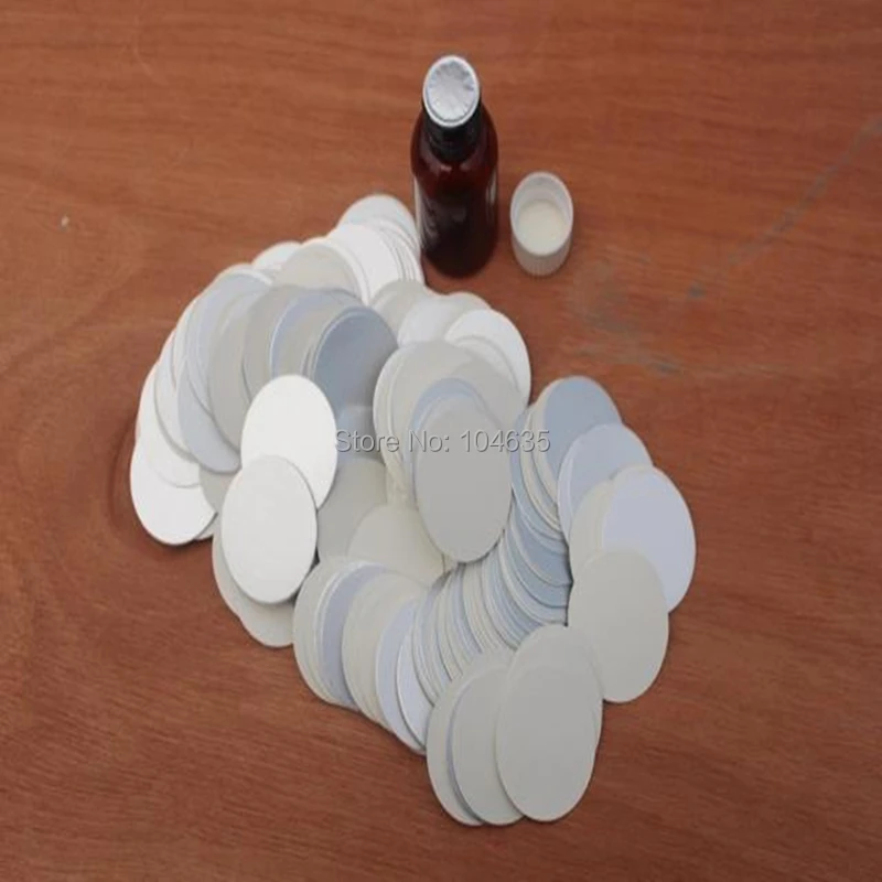 1000pcs/Bag PE Plastic Bottle Sealing Aluminum Foil Cap Liner Heating Film Sheet Resistant Tamper Induction Heat Sealer Liners