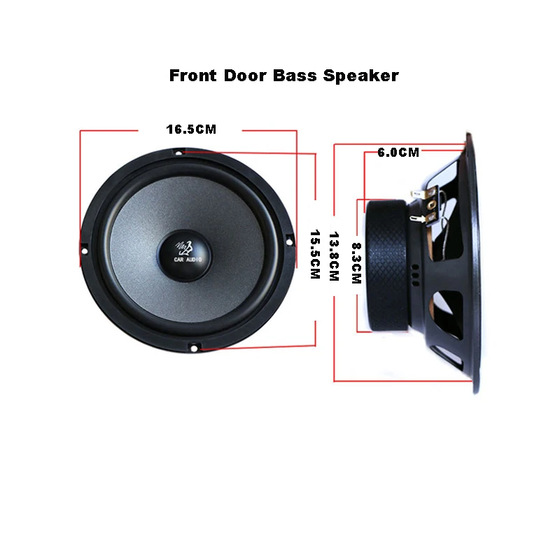 A Full Set of 6.5inch Car Hifi Speakers Woofer Speakers For Front Door And Coaxial Speakers For Back Door