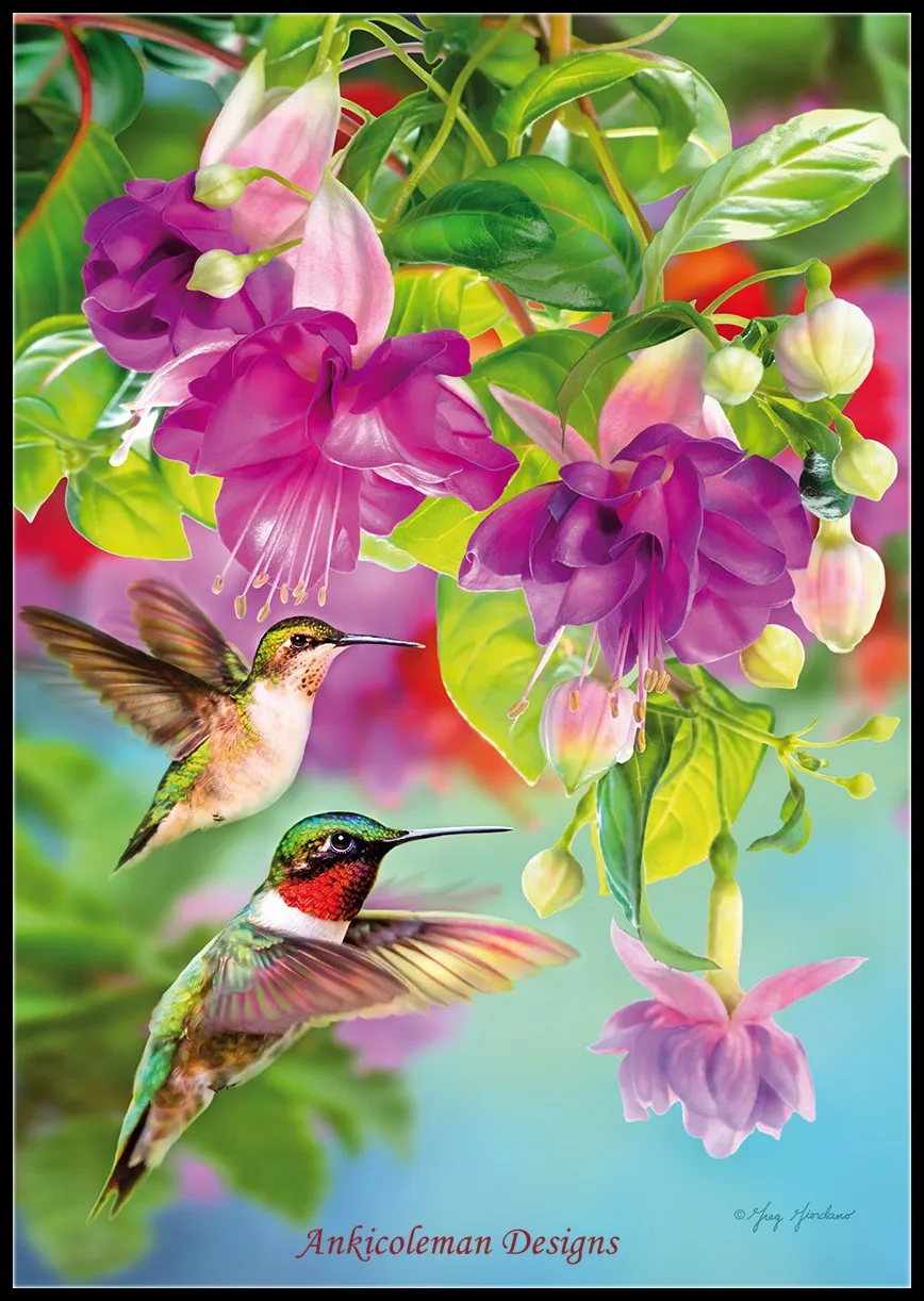 

Needlework for embroidery DIY DMC High Quality - Counted Cross Stitch Kits 14 ct Oil painting - Hummingbirds 4