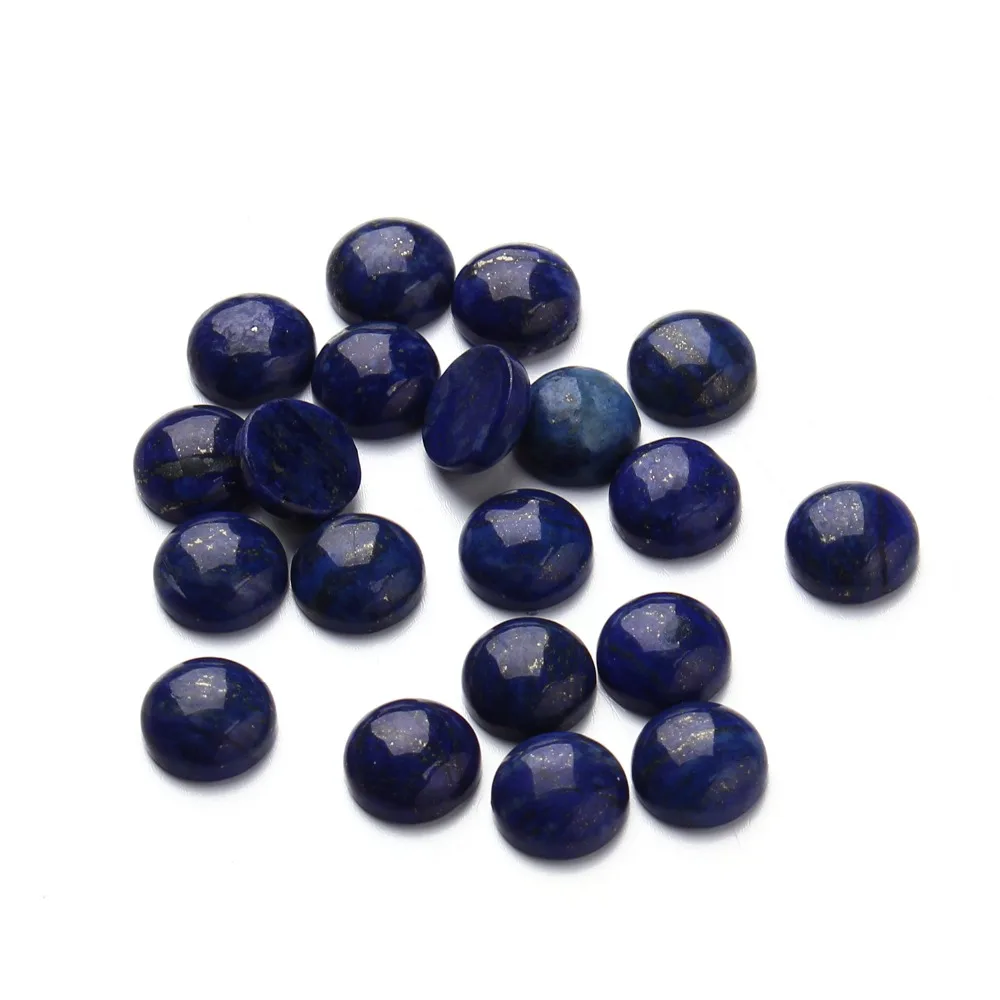 Wholesale 10pcs/lot Dia 4/6/8/10/12/14/16 mm Round Flat back Lapis Lazuli Stone Cabochons Beads for DIY Jewelry Making