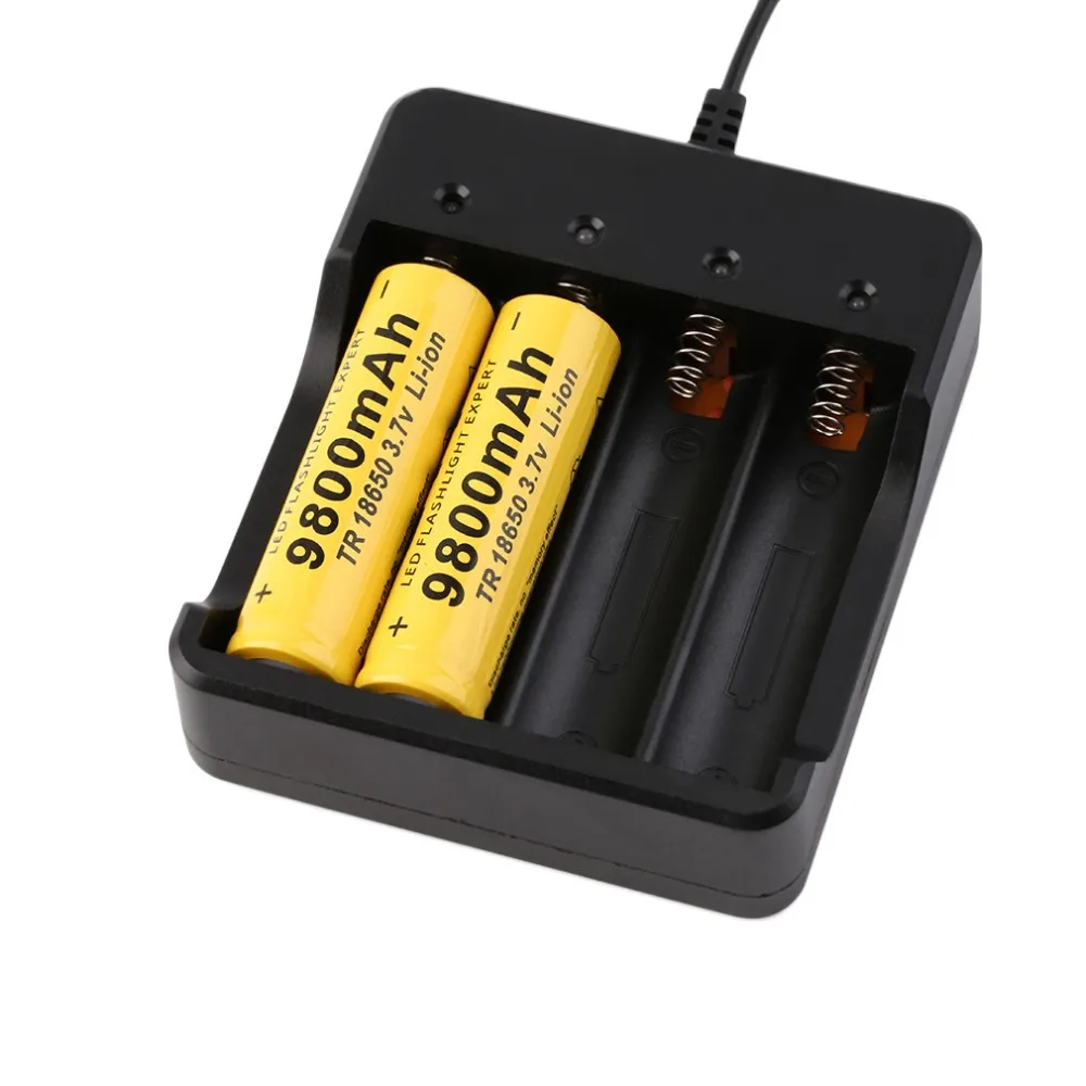 3.7V 18650 Smart Battery Charger DC 4.2V 1.2A With 4 Slots Wired Line Charge For Torch Light Flashlight 4X 18650 Batteries
